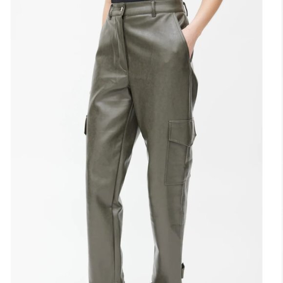 Wilfred Grey Vegan Leather Cargo Pant | Aritzia - Picture 1 of 5